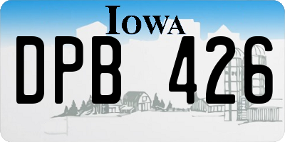 IA license plate DPB426