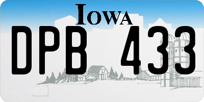 IA license plate DPB433
