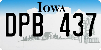 IA license plate DPB437