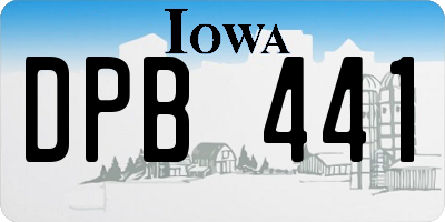 IA license plate DPB441