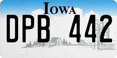 IA license plate DPB442