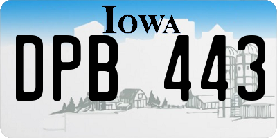 IA license plate DPB443