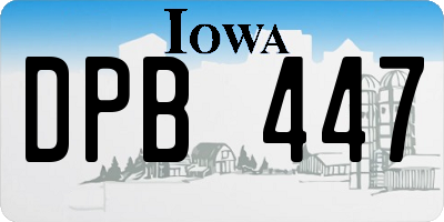 IA license plate DPB447
