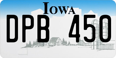 IA license plate DPB450