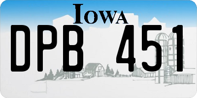 IA license plate DPB451