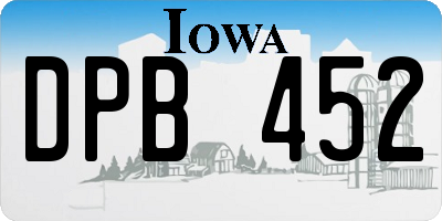 IA license plate DPB452
