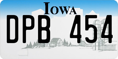 IA license plate DPB454