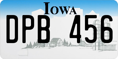 IA license plate DPB456