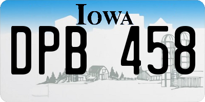IA license plate DPB458