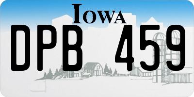 IA license plate DPB459
