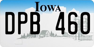 IA license plate DPB460