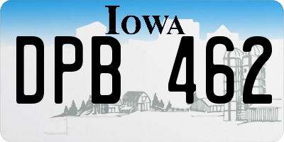 IA license plate DPB462