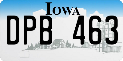 IA license plate DPB463
