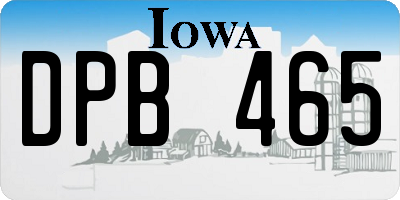 IA license plate DPB465