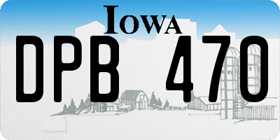 IA license plate DPB470