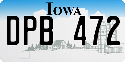 IA license plate DPB472