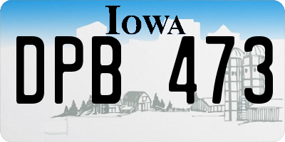 IA license plate DPB473