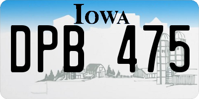 IA license plate DPB475