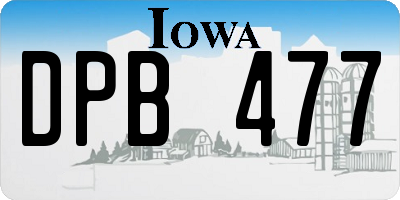 IA license plate DPB477