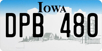 IA license plate DPB480