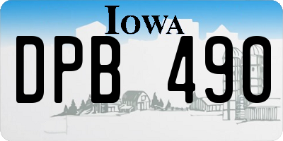 IA license plate DPB490