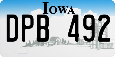 IA license plate DPB492
