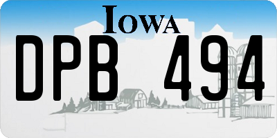 IA license plate DPB494