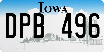 IA license plate DPB496