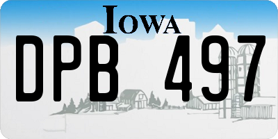 IA license plate DPB497