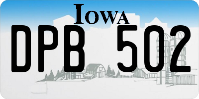 IA license plate DPB502