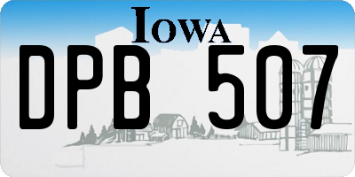 IA license plate DPB507