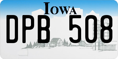 IA license plate DPB508