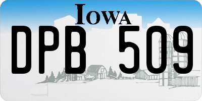 IA license plate DPB509