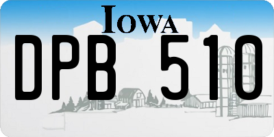 IA license plate DPB510