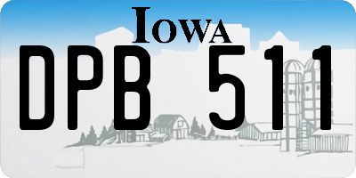 IA license plate DPB511