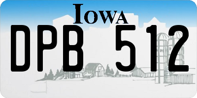 IA license plate DPB512