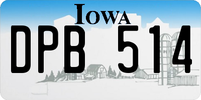 IA license plate DPB514