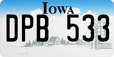 IA license plate DPB533