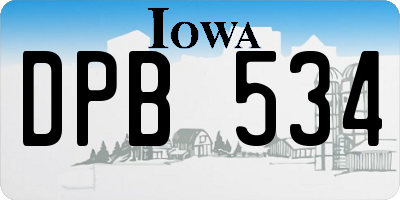 IA license plate DPB534