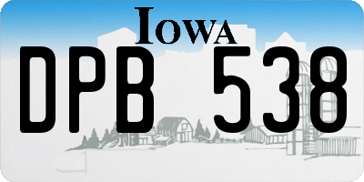 IA license plate DPB538