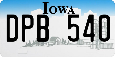 IA license plate DPB540