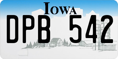 IA license plate DPB542