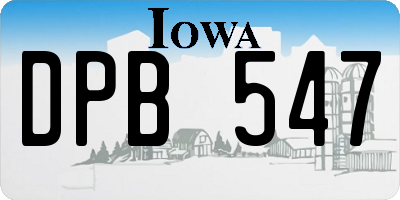IA license plate DPB547