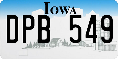 IA license plate DPB549