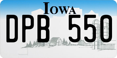IA license plate DPB550