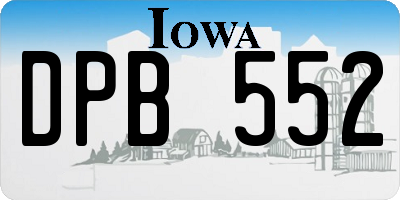 IA license plate DPB552