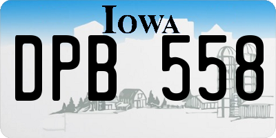 IA license plate DPB558