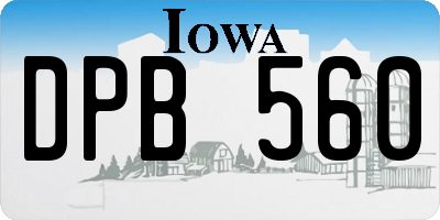 IA license plate DPB560