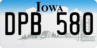 IA license plate DPB580