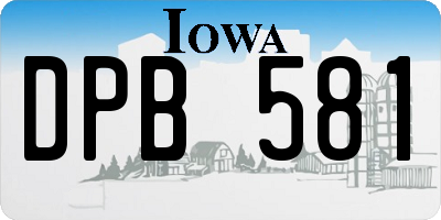 IA license plate DPB581